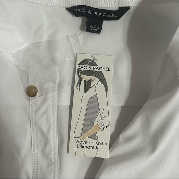 Zac & Rachel White Button-Up Shirt with Gold Accents - Picture 7 of 12